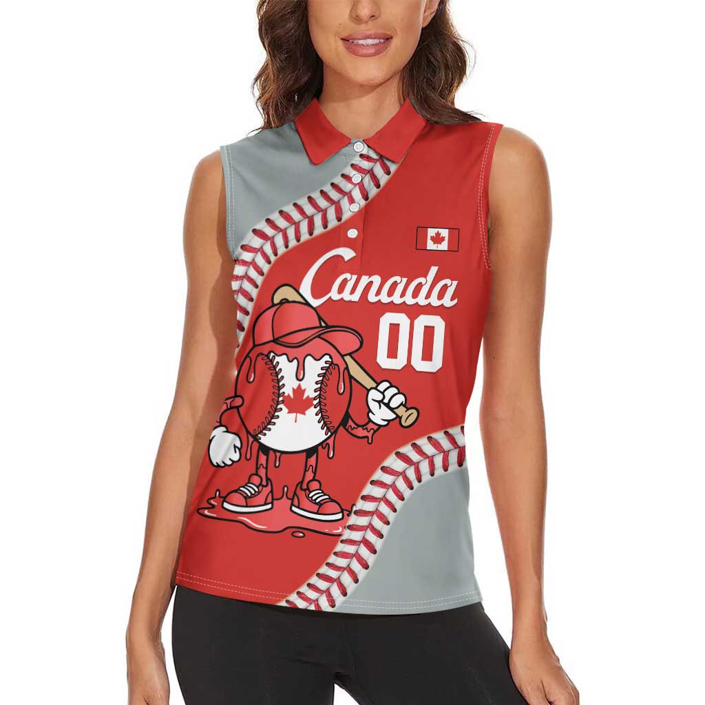 Canada 2026 Baseball Custom Women Sleeveless Polo Shirt Go Champions Drip Style