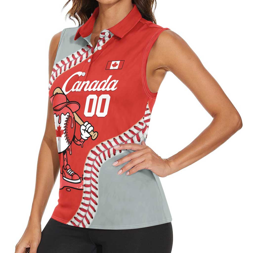 Canada 2026 Baseball Custom Women Sleeveless Polo Shirt Go Champions Drip Style