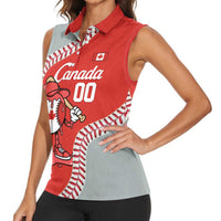 Canada 2026 Baseball Custom Women Sleeveless Polo Shirt Go Champions Drip Style