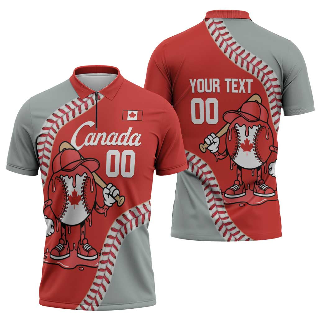 Canada 2026 Baseball Custom Zipper Polo Shirt Go Champions Drip Style