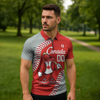 Canada 2026 Baseball Custom Zipper Polo Shirt Go Champions Drip Style