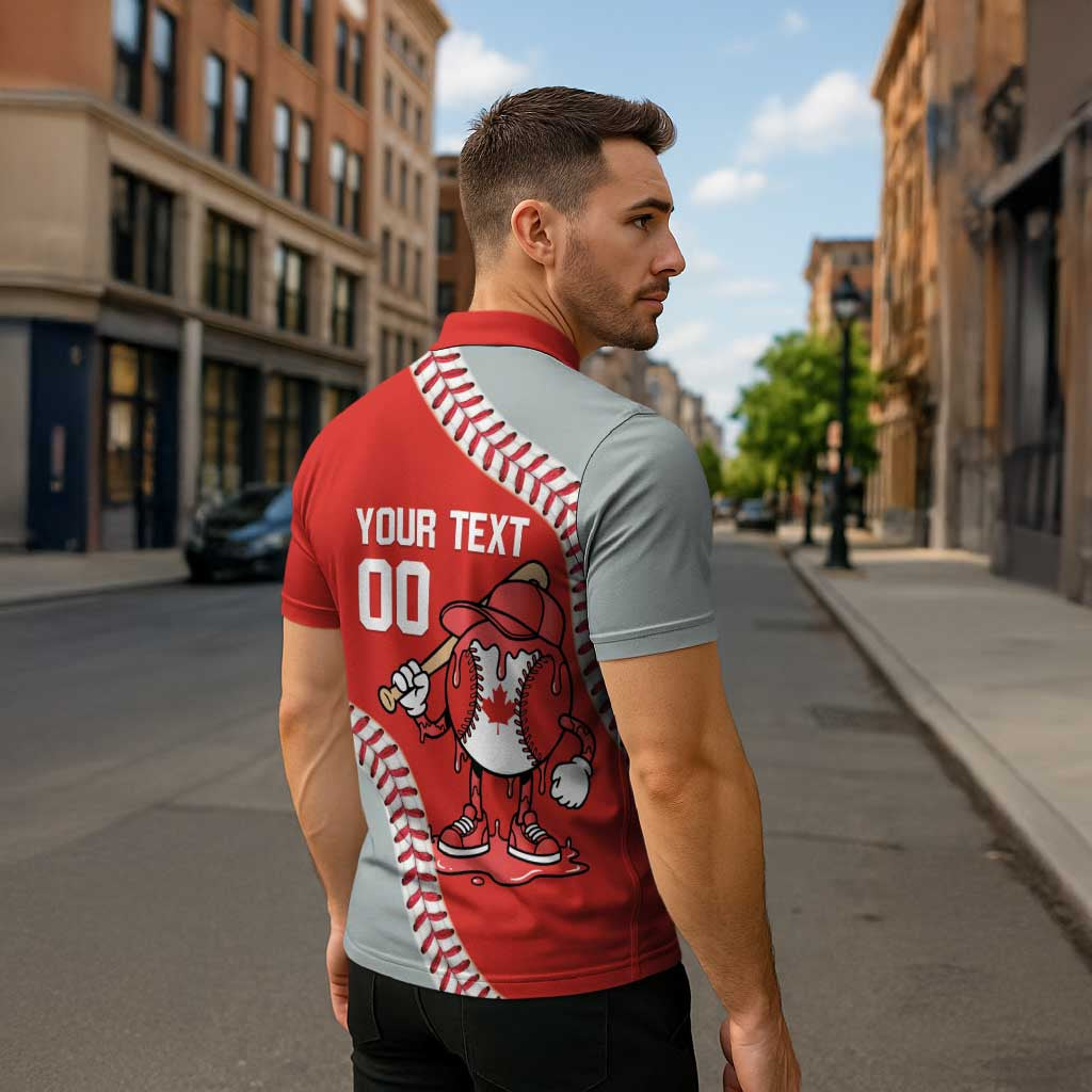 Canada 2026 Baseball Custom Zipper Polo Shirt Go Champions Drip Style