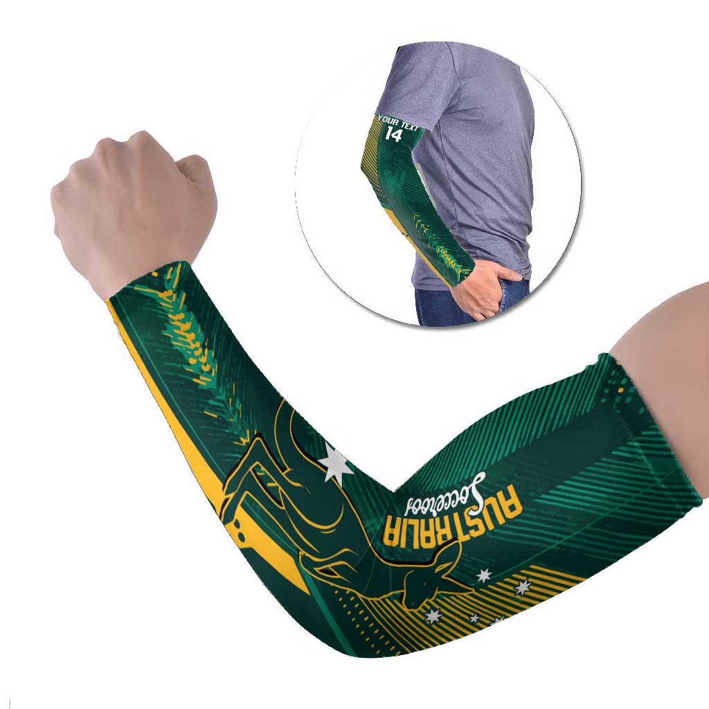 Australia Socceroos 2026 Custom Arm Sleeves Go Aussie Kangaroo National Color