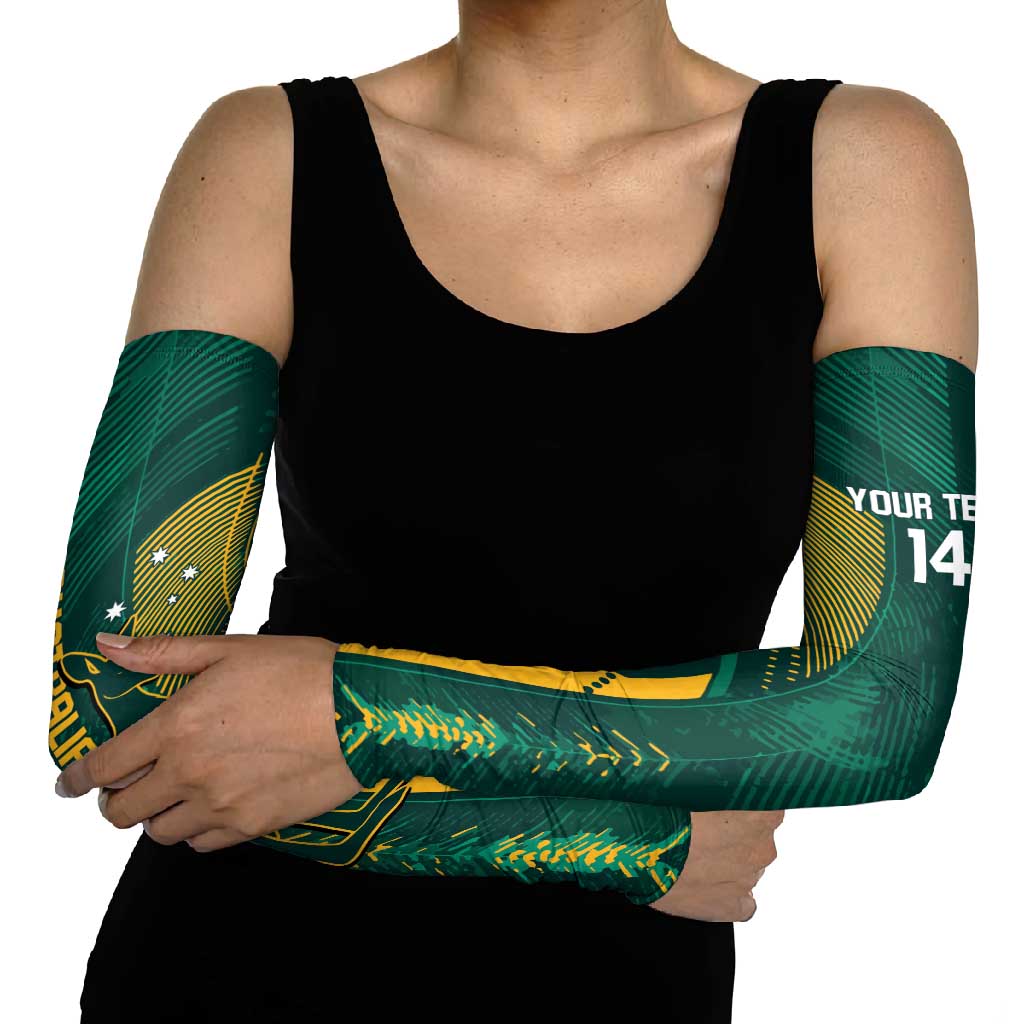 Australia Socceroos 2026 Custom Arm Sleeves Go Aussie Kangaroo National Color