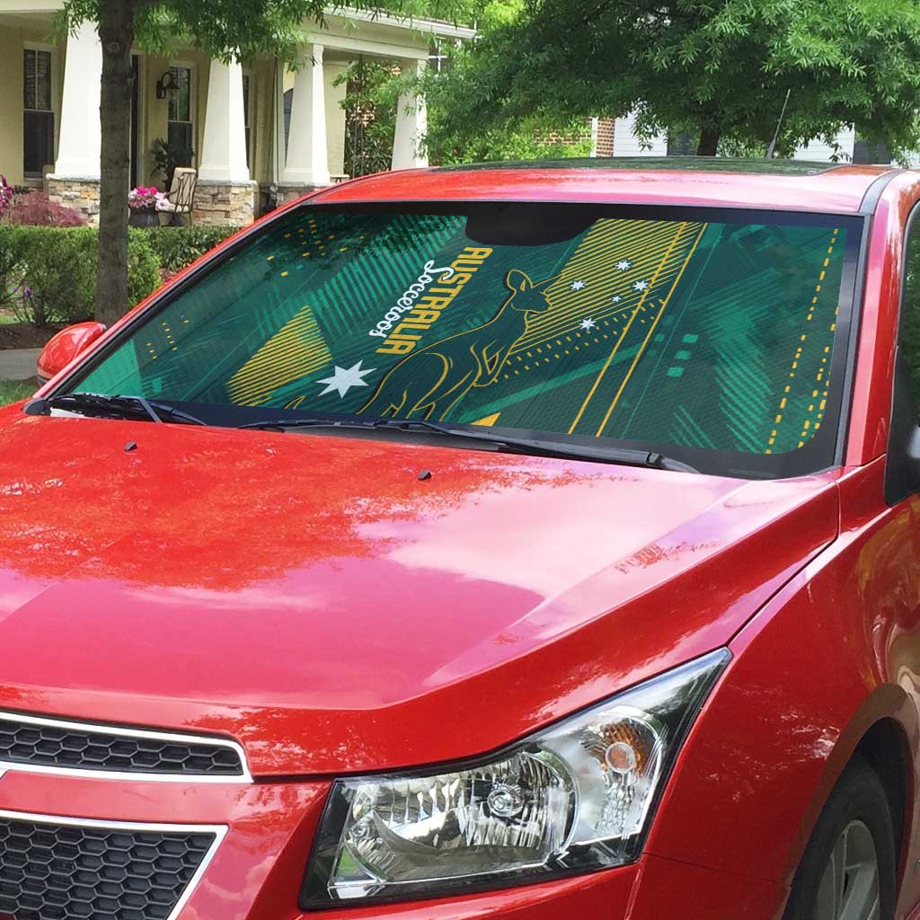 Australia Socceroos 2026 Custom Auto Sun Shade Go Aussie Kangaroo National Color