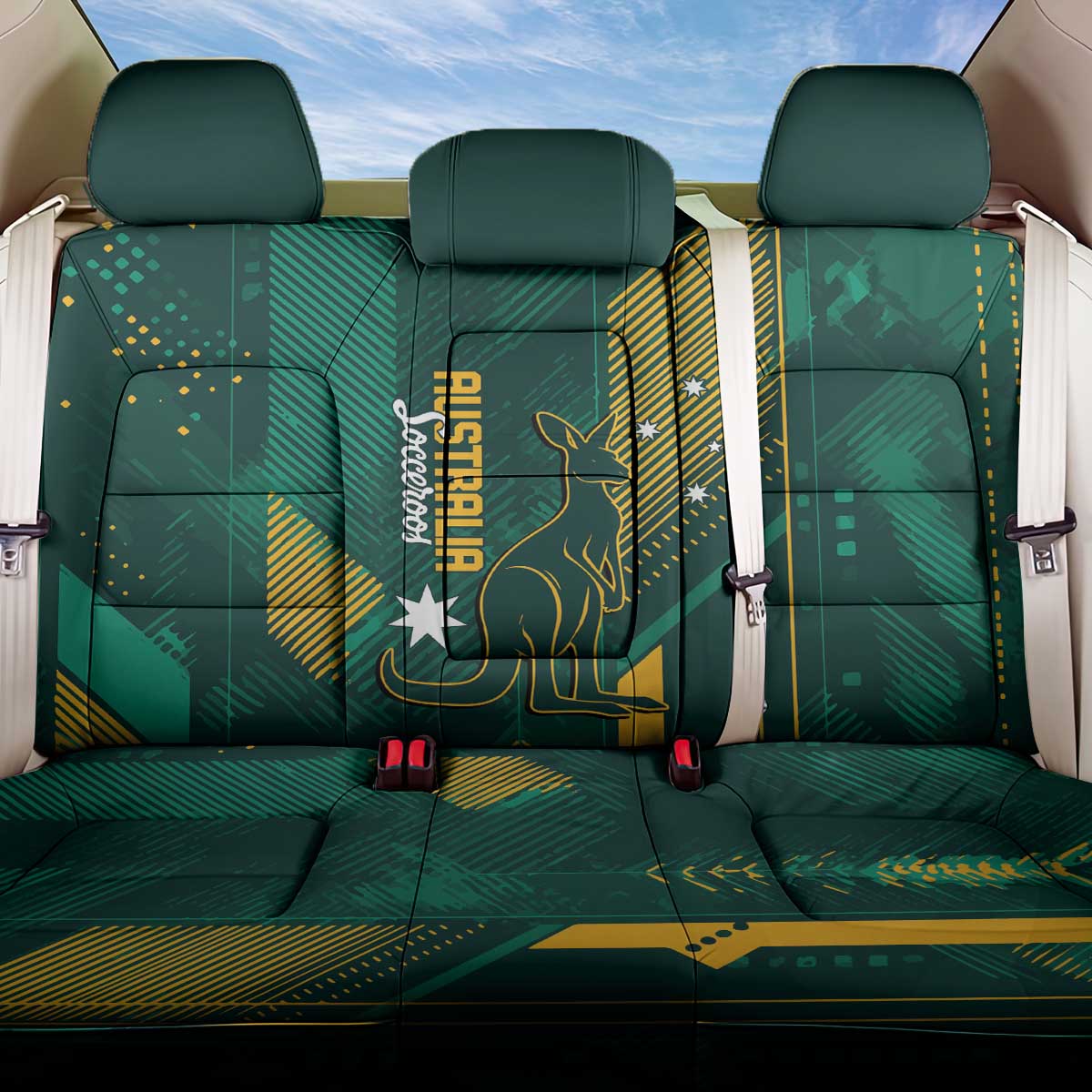 Australia Socceroos 2026 Custom Back Car Seat Cover Go Aussie Kangaroo National Color