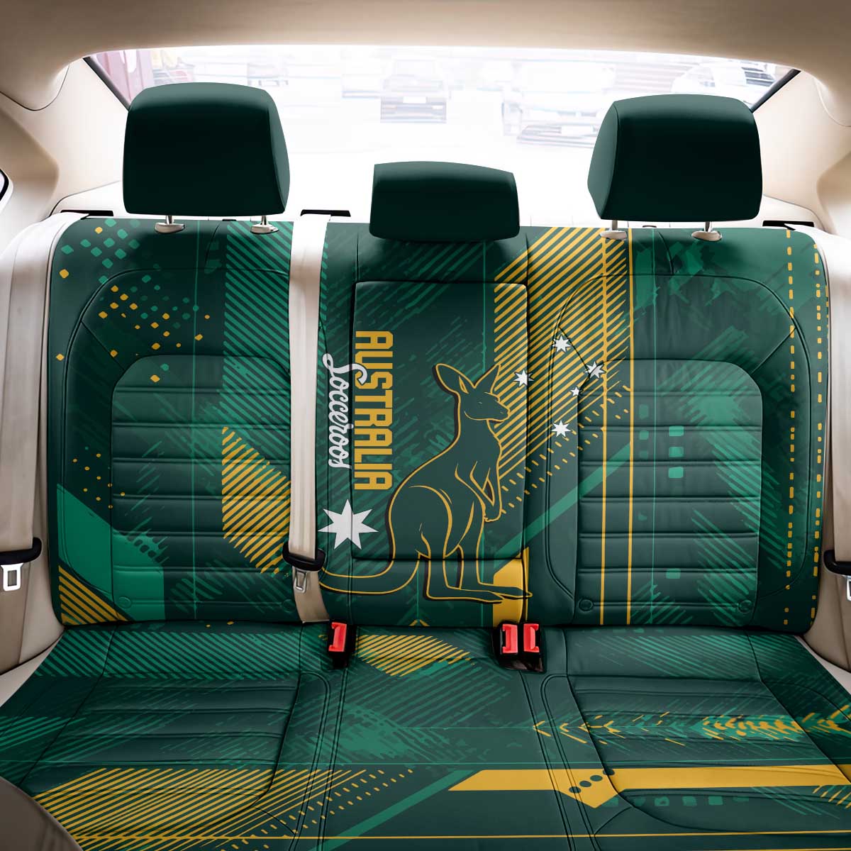 Australia Socceroos 2026 Custom Back Car Seat Cover Go Aussie Kangaroo National Color
