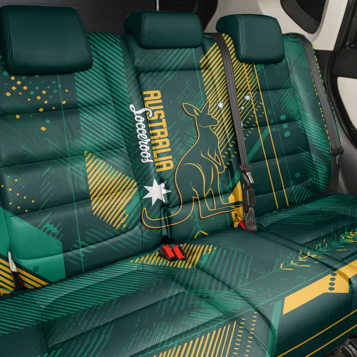Australia Socceroos 2026 Custom Back Car Seat Cover Go Aussie Kangaroo National Color