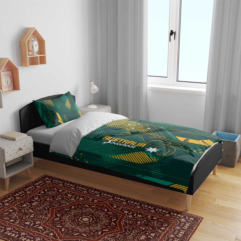 Australia Socceroos 2026 Custom Bedding Set Go Aussie Kangaroo National Color