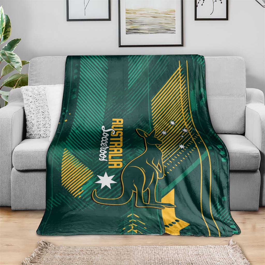 Australia Socceroos 2026 Custom Blanket Go Aussie Kangaroo National Color