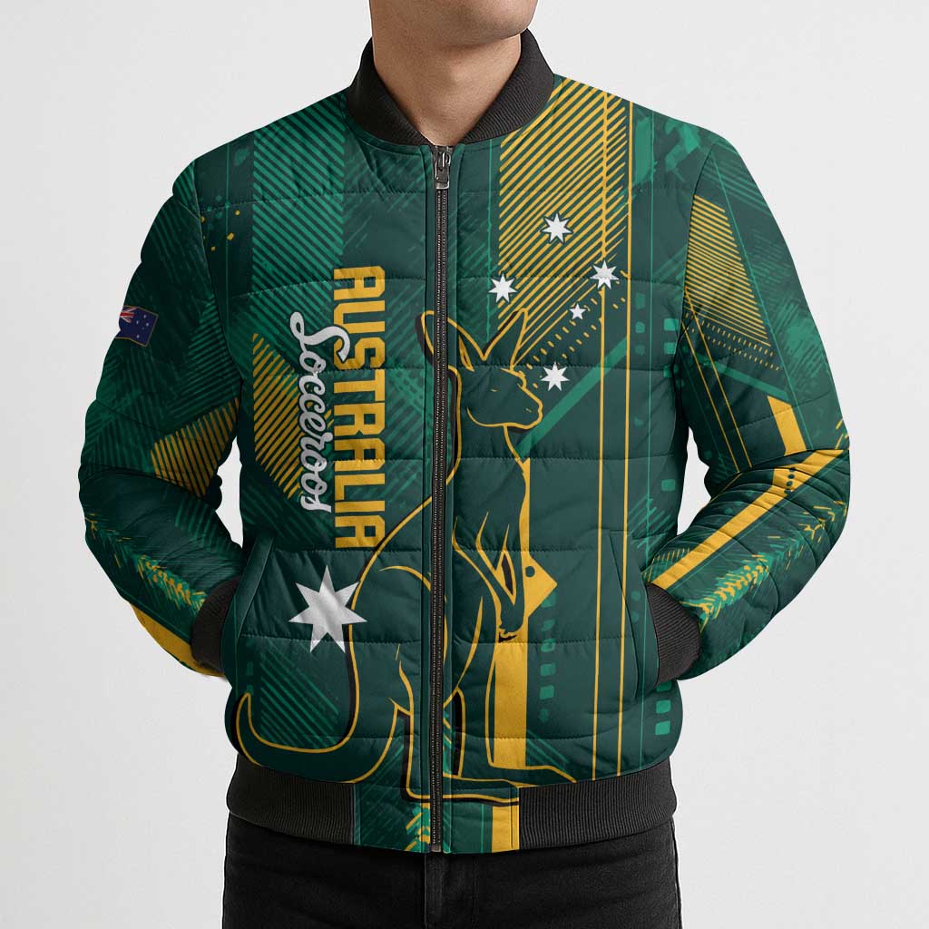 Australia Socceroos 2026 Custom Bomber Puffer Jacket Go Aussie Kangaroo National Color