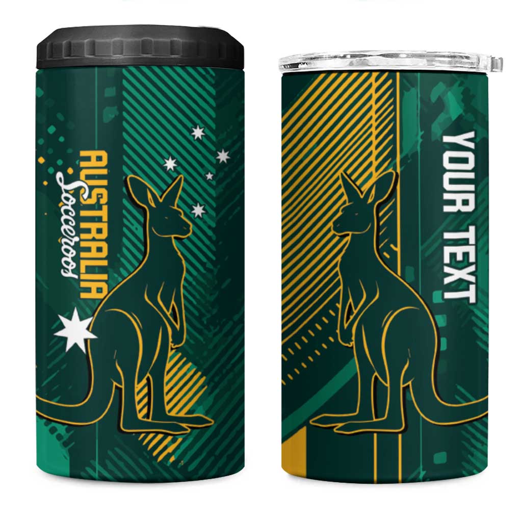 Australia Socceroos 2026 Custom 4 in 1 Can Cooler Tumbler Go Aussie Kangaroo National Color