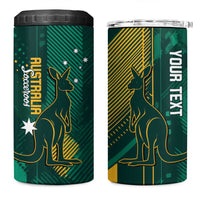 Australia Socceroos 2026 Custom 4 in 1 Can Cooler Tumbler Go Aussie Kangaroo National Color