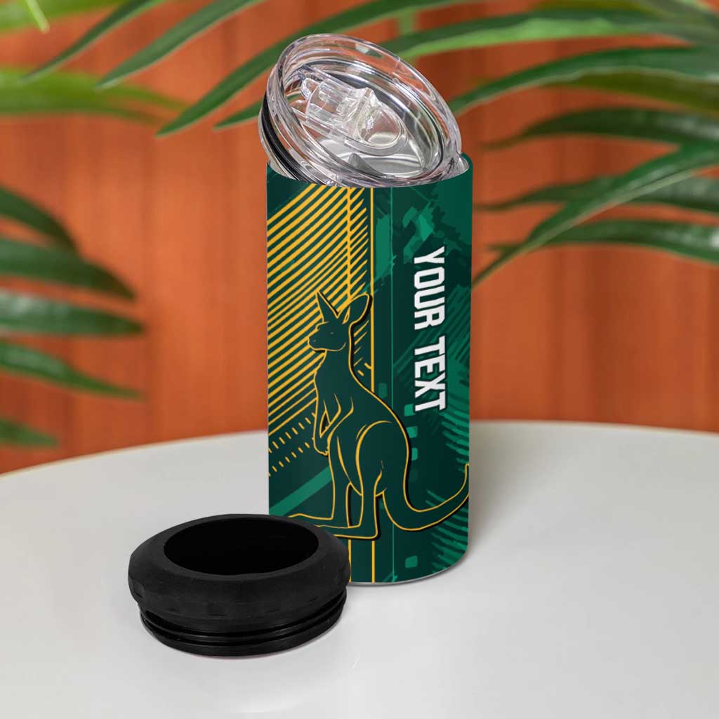 Australia Socceroos 2026 Custom 4 in 1 Can Cooler Tumbler Go Aussie Kangaroo National Color