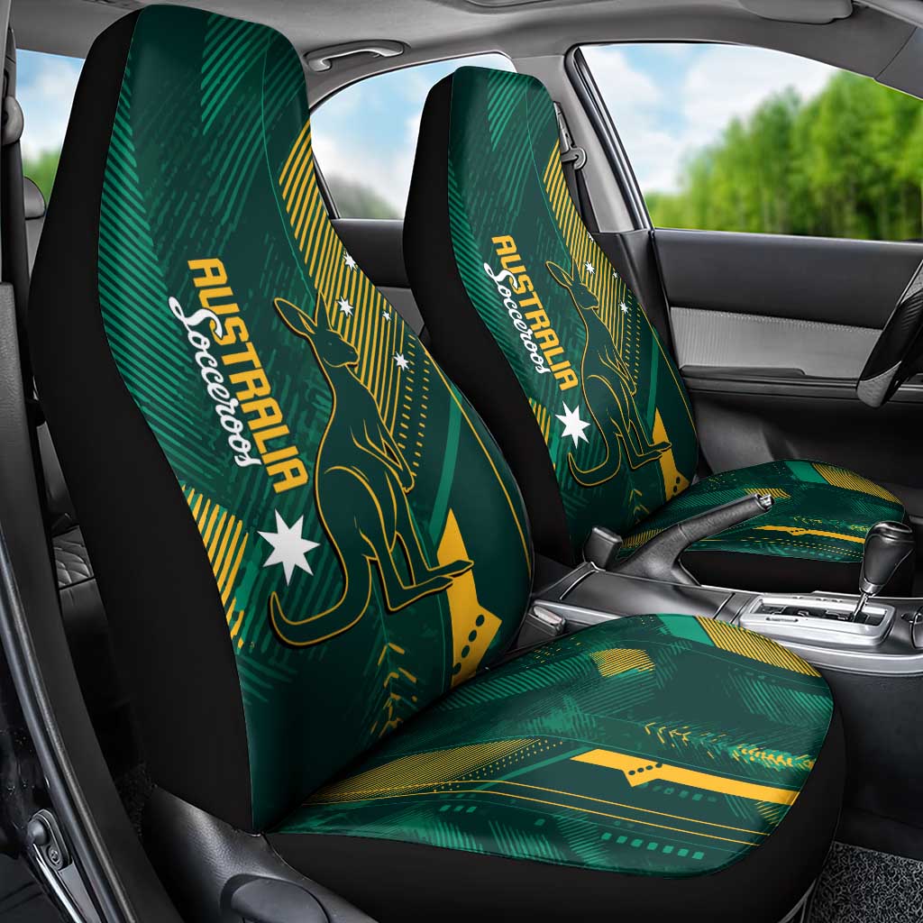 Australia Socceroos 2026 Custom Car Seat Cover Go Aussie Kangaroo National Color
