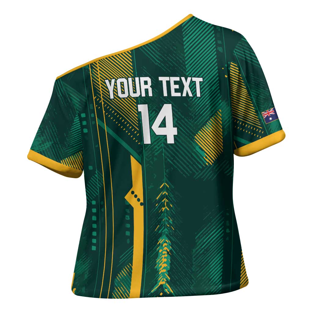 Australia Socceroos 2026 Custom Cross Shoulder Shirt Go Aussie Kangaroo National Color