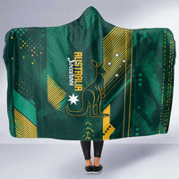 Australia Socceroos 2026 Custom Hooded Blanket Go Aussie Kangaroo National Color