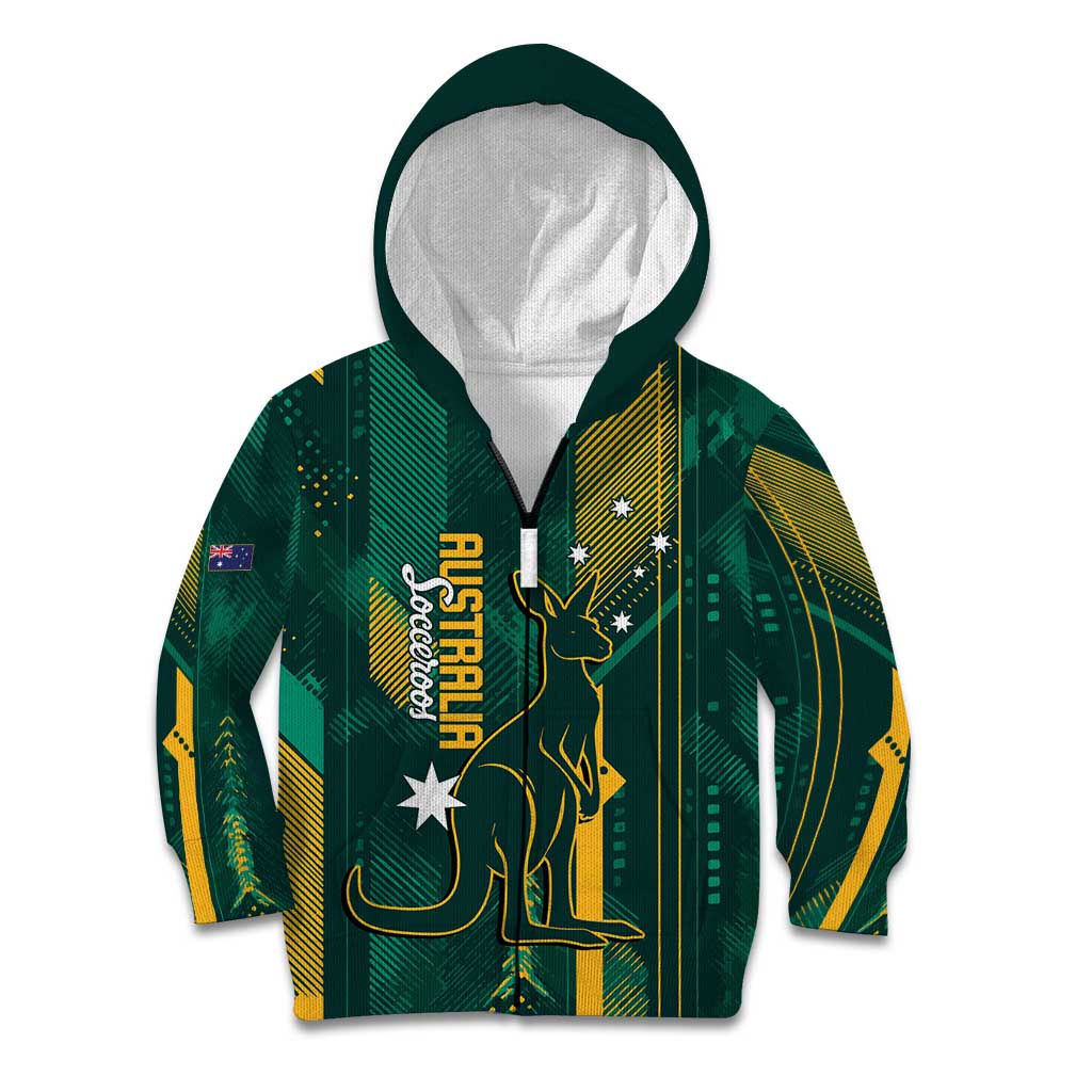 Australia Socceroos 2026 Custom Kid Hoodie Go Aussie Kangaroo National Color