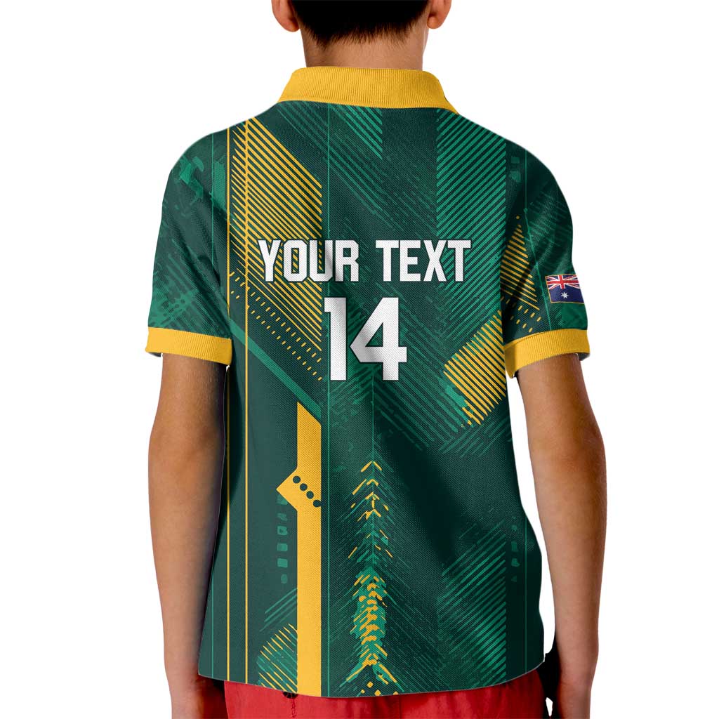 Australia Socceroos 2026 Custom Kid Polo Shirt Go Aussie Kangaroo National Color