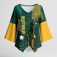 Australia Socceroos 2026 Custom Kimono Sleeve Blouse Go Aussie Kangaroo National Color