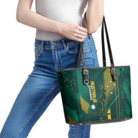 Australia Socceroos 2026 Custom Leather Tote Bag Go Aussie Kangaroo National Color