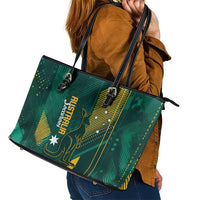 Australia Socceroos 2026 Custom Leather Tote Bag Go Aussie Kangaroo National Color