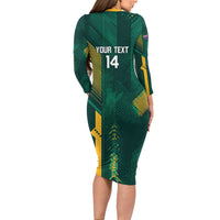 Australia Socceroos 2026 Custom Long Sleeve Bodycon Dress Go Aussie Kangaroo National Color