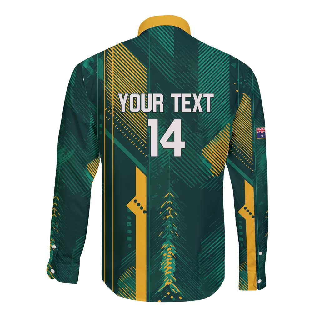 Australia Socceroos 2026 Custom Long Sleeve Button Shirt Go Aussie Kangaroo National Color