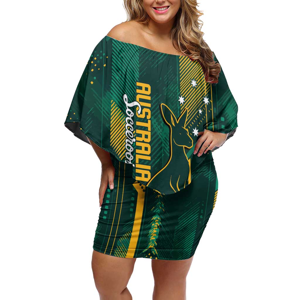 Australia Socceroos 2026 Custom Off Shoulder Short Dress Go Aussie Kangaroo National Color