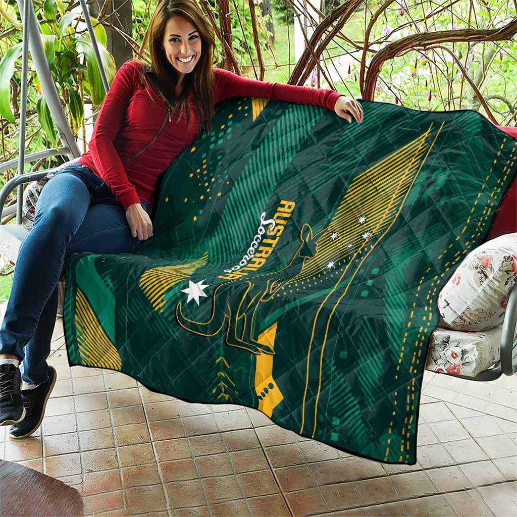 Australia Socceroos 2026 Custom Quilt Go Aussie Kangaroo National Color