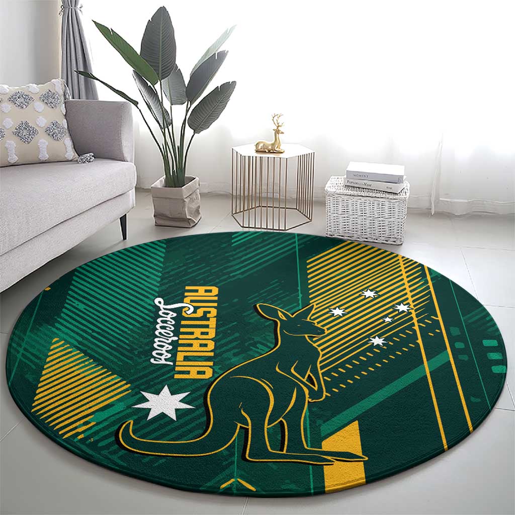Australia Socceroos 2026 Custom Round Carpet Go Aussie Kangaroo National Color