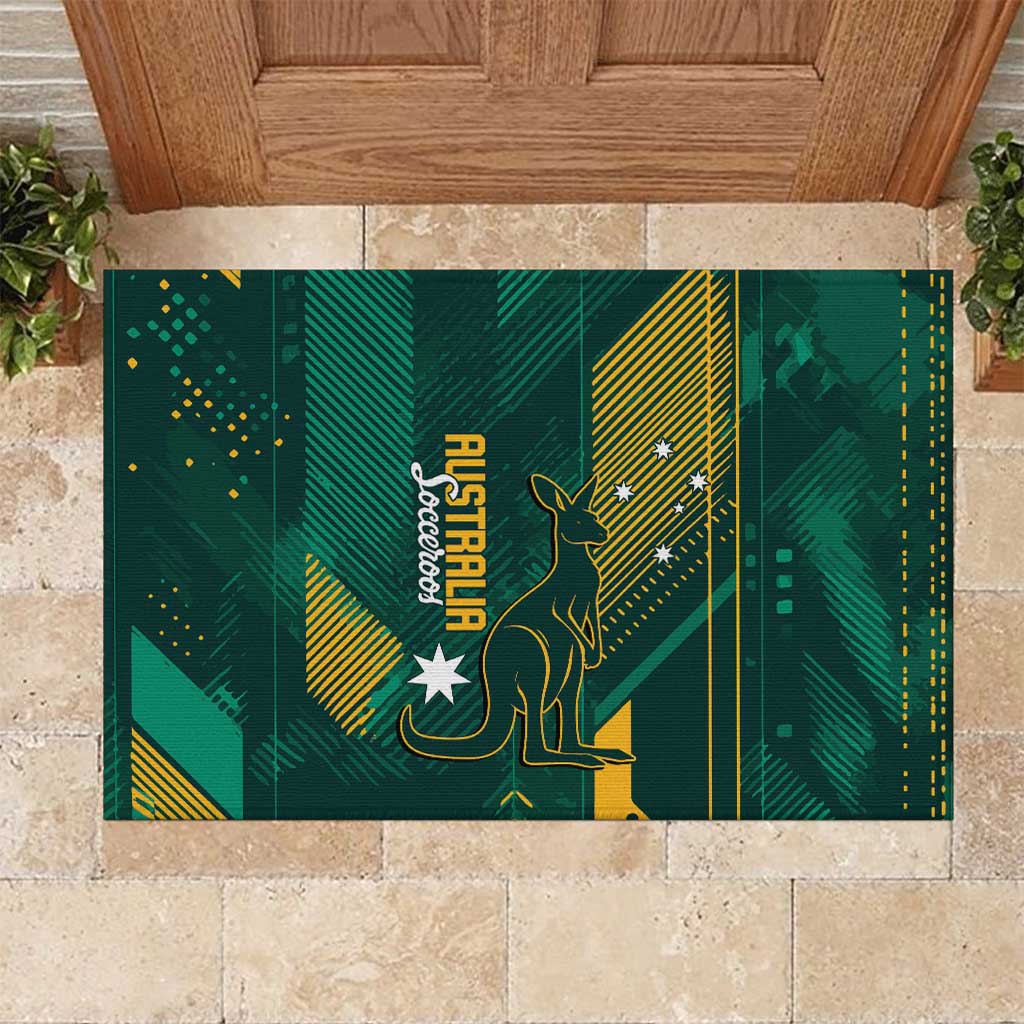 Australia Socceroos 2026 Custom Rubber Doormat Go Aussie Kangaroo National Color