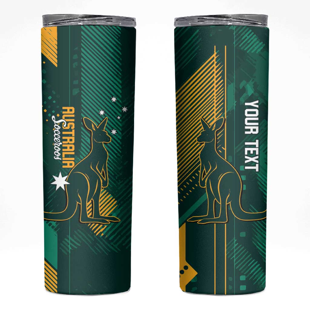 Australia Socceroos 2026 Custom Skinny Tumbler Go Aussie Kangaroo National Color