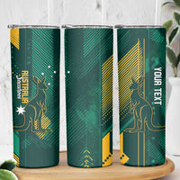 Australia Socceroos 2026 Custom Skinny Tumbler Go Aussie Kangaroo National Color