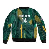 Australia Socceroos 2026 Custom Sleeve Zip Bomber Jacket Go Aussie Kangaroo National Color