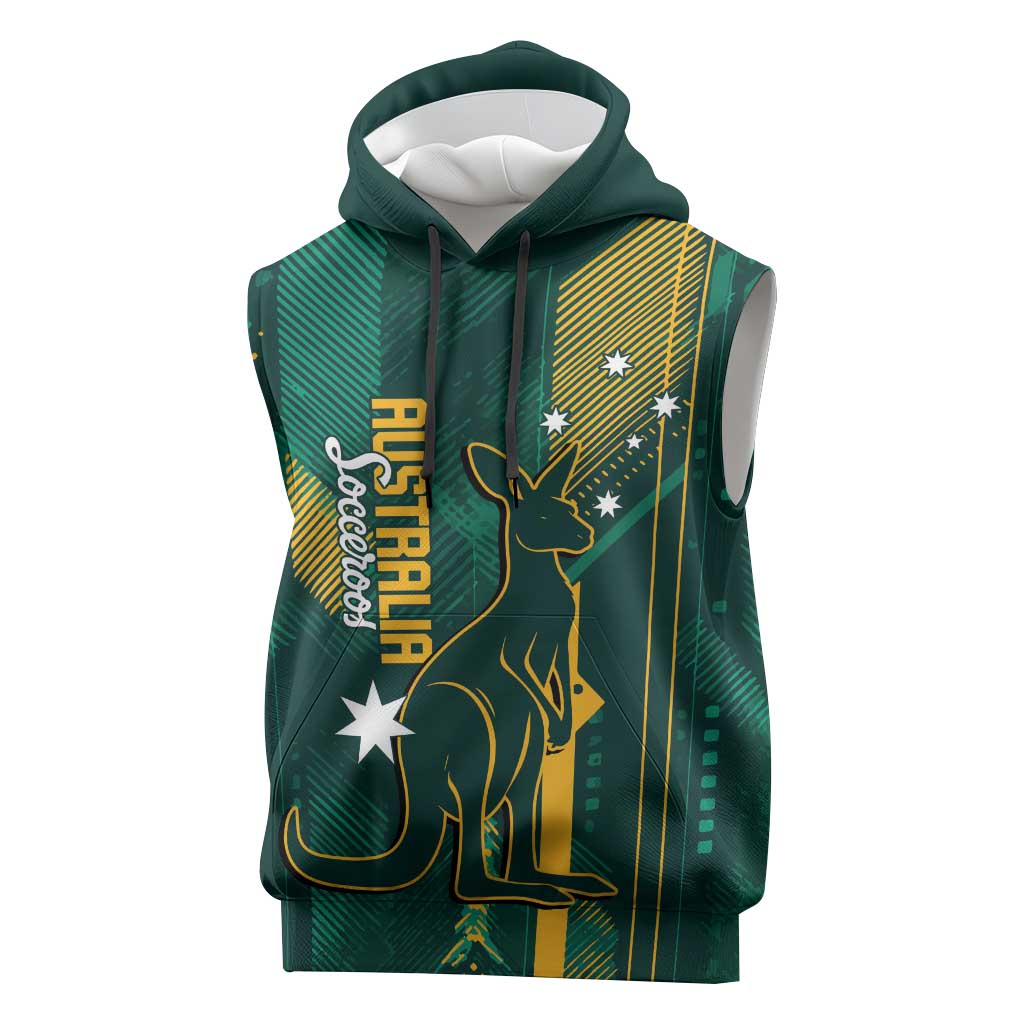 Australia Socceroos 2026 Custom Sleeveless Hoodie Go Aussie Kangaroo National Color