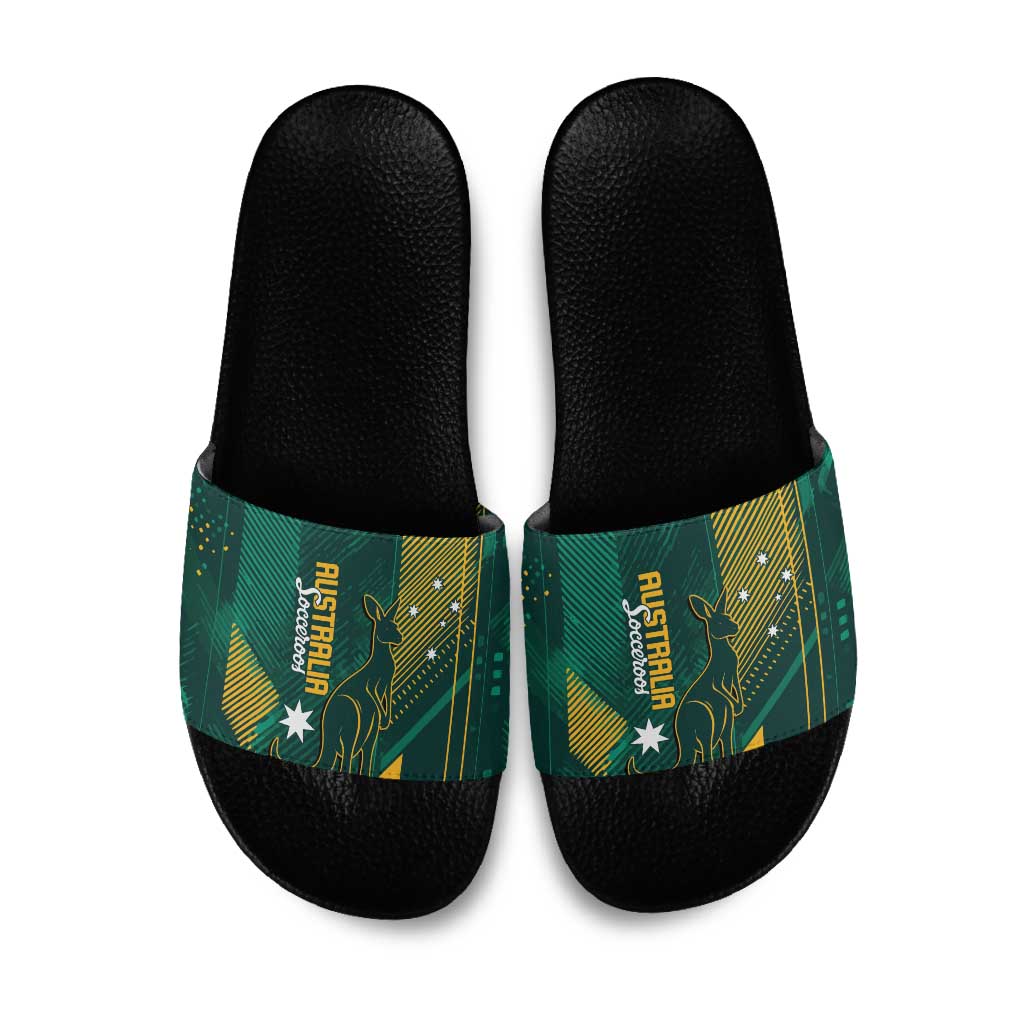 Australia Socceroos 2026 Custom Slide Sandals Go Aussie Kangaroo National Color