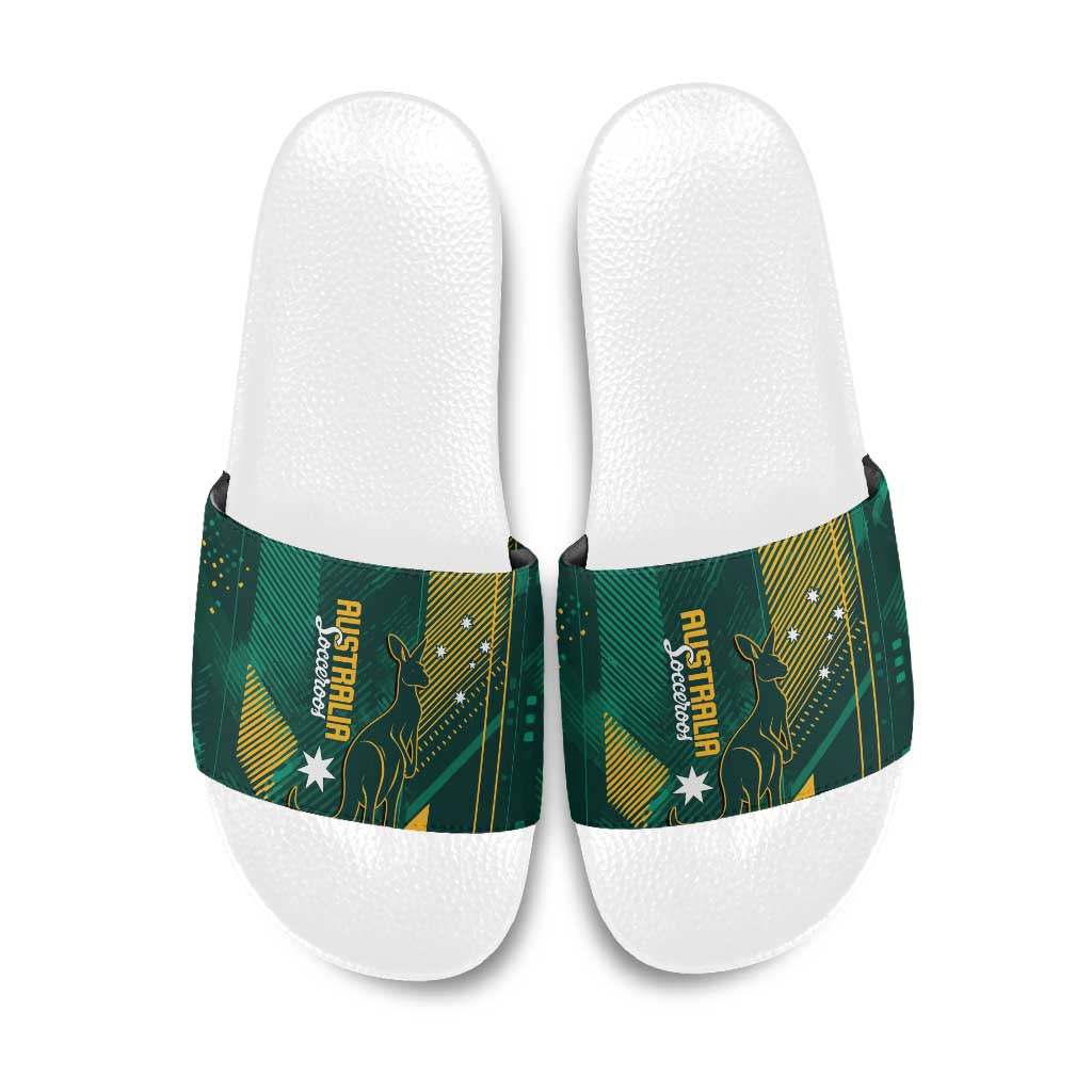 Australia Socceroos 2026 Custom Slide Sandals Go Aussie Kangaroo National Color