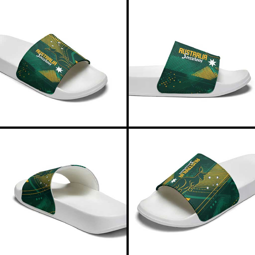 Australia Socceroos 2026 Custom Slide Sandals Go Aussie Kangaroo National Color