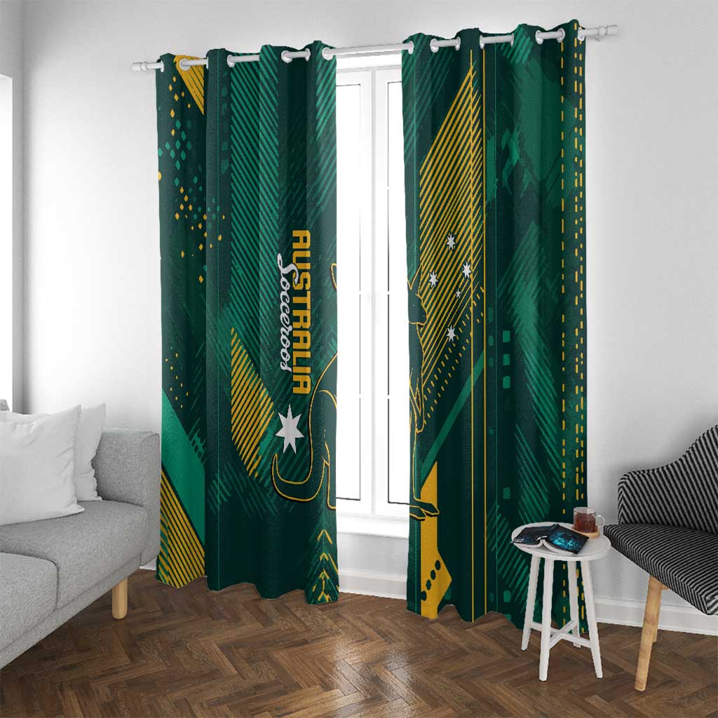 Australia Socceroos 2026 Custom Window Curtain Go Aussie Kangaroo National Color