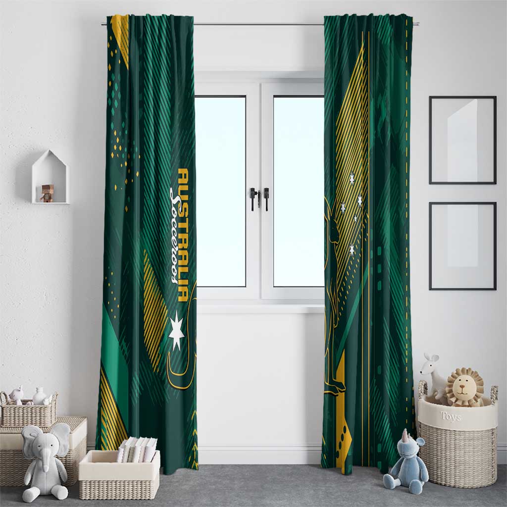 Australia Socceroos 2026 Custom Window Curtain Go Aussie Kangaroo National Color