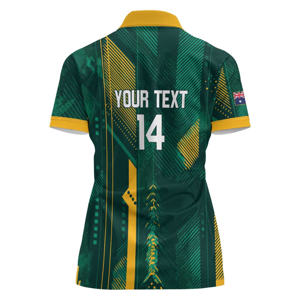 Australia Socceroos 2026 Custom Women Polo Shirt Go Aussie Kangaroo National Color