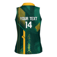 Australia Socceroos 2026 Custom Women Sleeveless Polo Shirt Go Aussie Kangaroo National Color