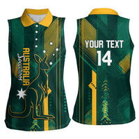 Australia Socceroos 2026 Custom Women Sleeveless Polo Shirt Go Aussie Kangaroo National Color