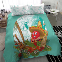 Hawaii Cinco de Mayo Bedding Set Chili Pepper Hula Girl Tropical Vibes
