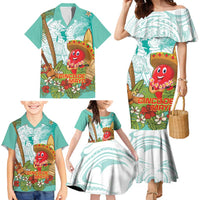 Hawaii Cinco de Mayo Family Matching Mermaid Dress and Hawaiian Shirt Chili Pepper Hula Girl Tropical Vibes