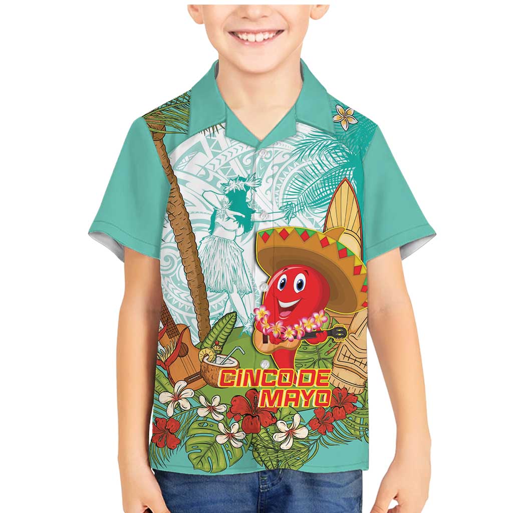 Hawaii Cinco de Mayo Family Matching Mermaid Dress and Hawaiian Shirt Chili Pepper Hula Girl Tropical Vibes