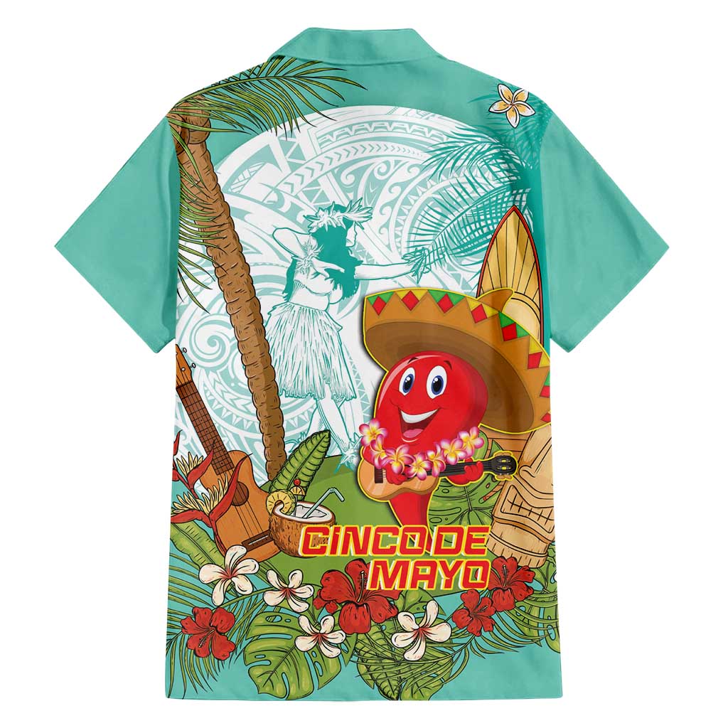 Hawaii Cinco de Mayo Family Matching Summer Maxi Dress and Hawaiian Shirt Chili Pepper Hula Girl Tropical Vibes