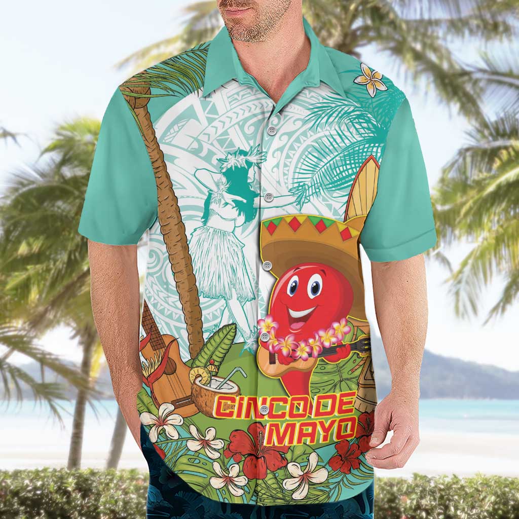 Hawaii Cinco de Mayo Hawaiian Shirt Chili Pepper Hula Girl Tropical Vibes