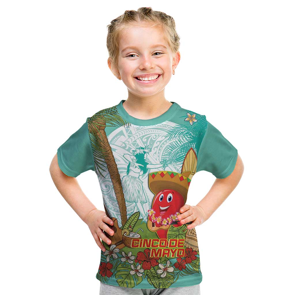 Hawaii Cinco de Mayo Kid T Shirt Chili Pepper Hula Girl Tropical Vibes